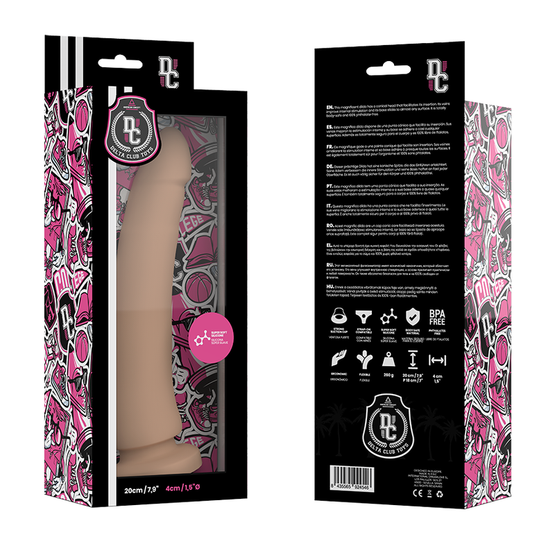 DELTA CLUB TOYS DILDO NATURAL SILICONA MEDICA 20 CM O 4 CM