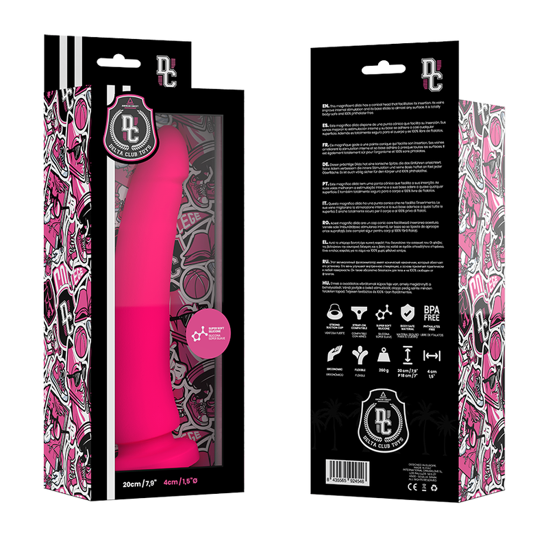 DELTA CLUB TOYS DILDO ROSA SILICONA MEDICA 20 CM O 4 CM