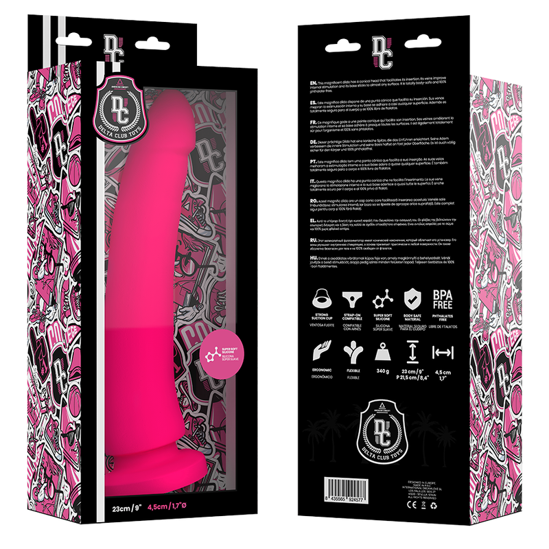 DELTA CLUB TOYS DILDO ROSA SILICONA MEDICA 23 CM O 45 CM
