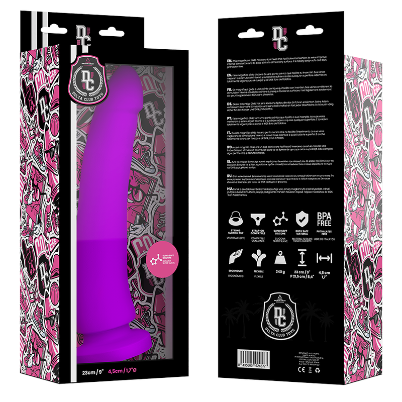 DELTA CLUB TOYS DILDO LILA SILICONA MEDICA 23 CM O 45 CM