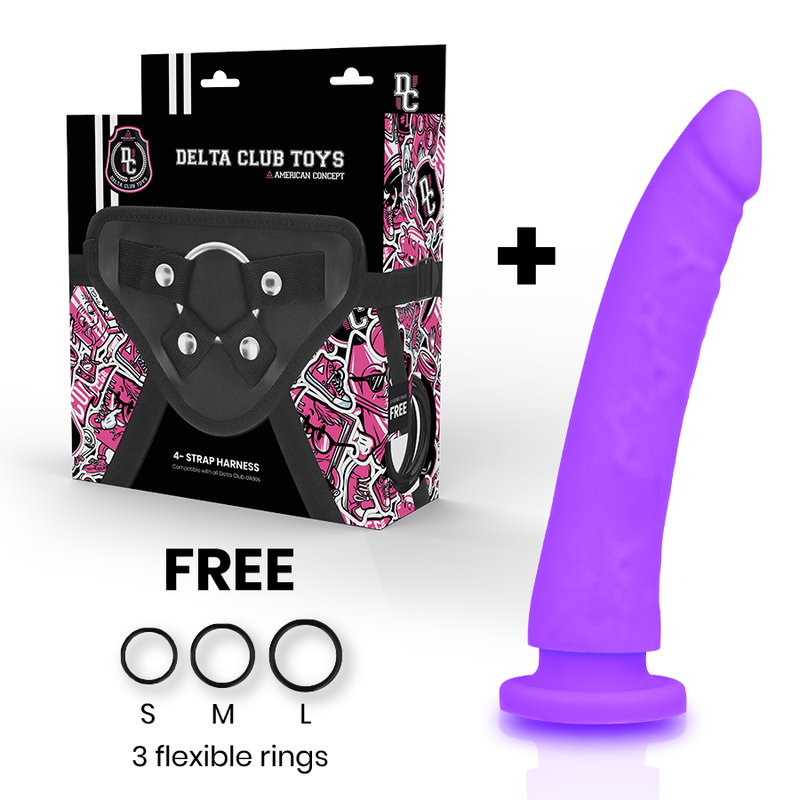 DELTA CLUB TOYS ARNES DILDO LILA SILICONA MEDICA 20 CM O 4 CM
