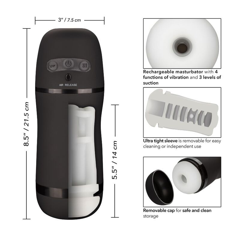 CALEXOTICS OPTIMUM POWER MASTURBADOR CON VIBRACION Y SUCCION