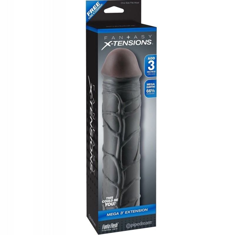 FANTASY X TENSIONS MEGA 3 EXTENSIoN NEGRO PARA EL PENE