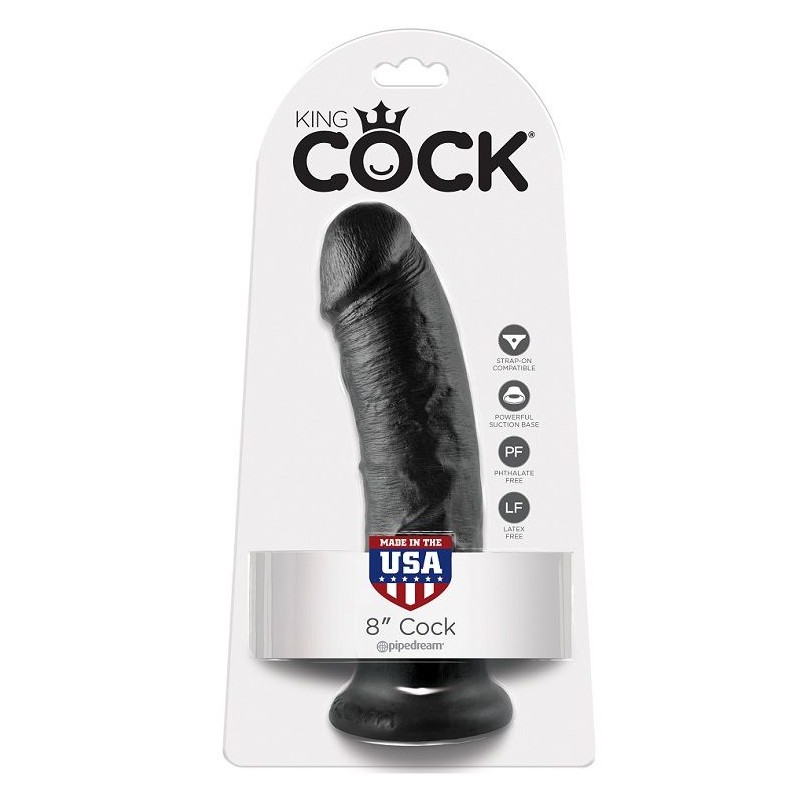 KING COCK 8 PENE NEGRO 203 CM