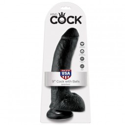 KING COCK 9 PENE REALISTICO NEGRO 229 CM