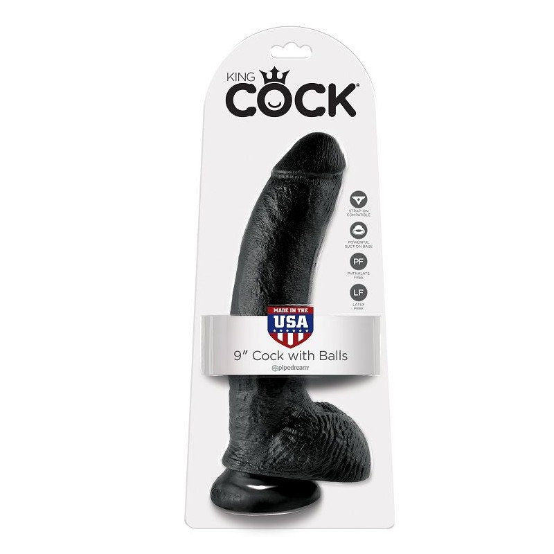 KING COCK 9 PENE REALISTICO NEGRO 229 CM