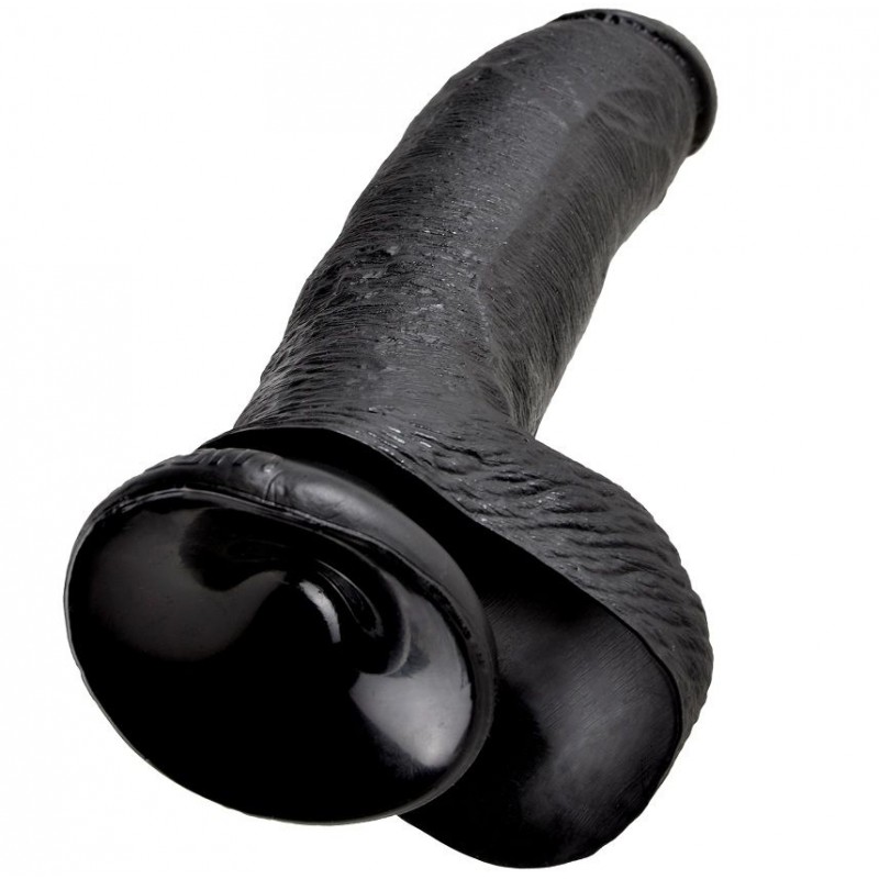 KING COCK 9 PENE REALISTICO NEGRO 229 CM