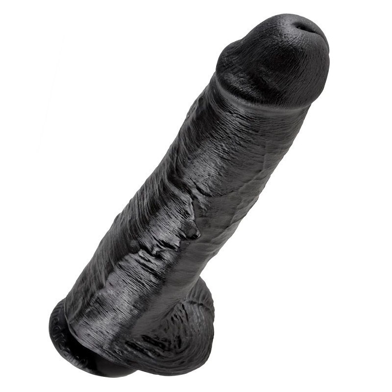 KING COCK 11 PENE REALISTICO NEGRO 28 CM