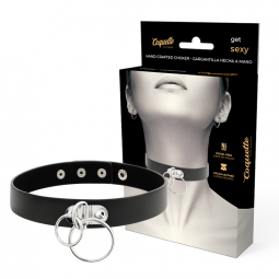 COQUETTE CHIC DESIRE CHOKER CUERO VEGANO DOBLE ANILLA