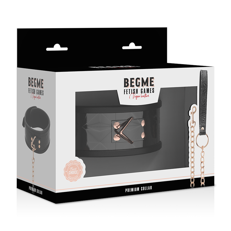 BEGME BLACK EDITION COLLAR CUERO VEGANO CON FORRO DE NEOPRENO