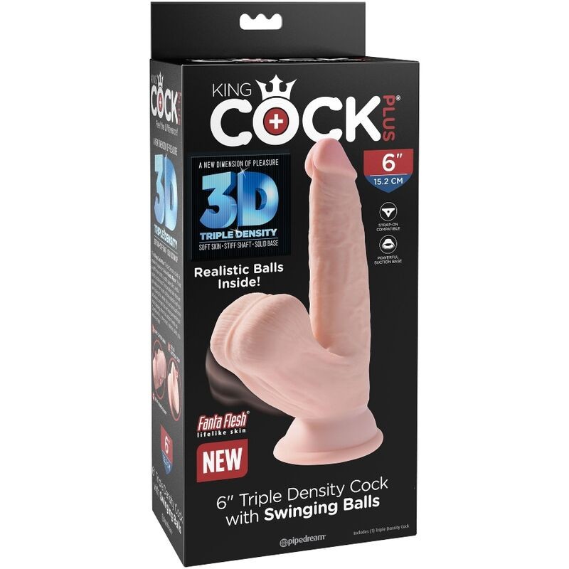 KING COCK PLUS 3D DILDO SWINGING BALLS 127 CM