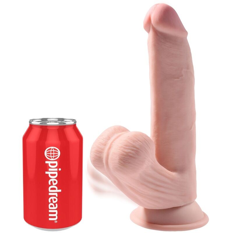 KING COCK PLUS 3D DILDO SWINGING BALLS 245 CM NATURAL