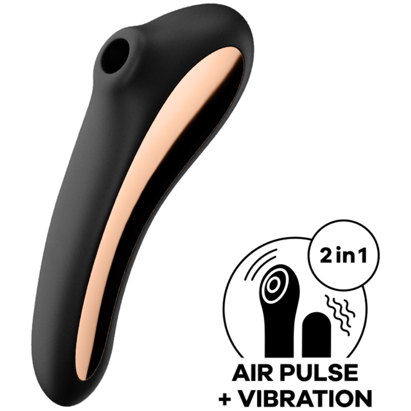 SATISFYER DUAL KISS ESTIMULADOR CLITORIS NEGRO
