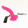 DIVERSIA DILDO FLEXIBLE CON VIBRACION ROSA 215 CM O 45 CM
