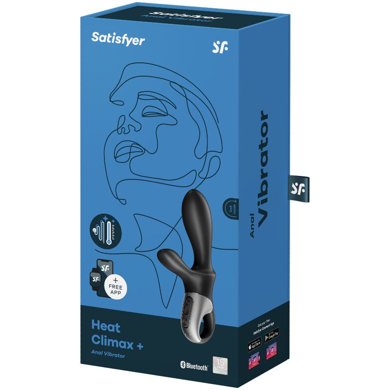 SATISFYER HEAT CLIMAX VIBRADOR ANAL APP NEGRO