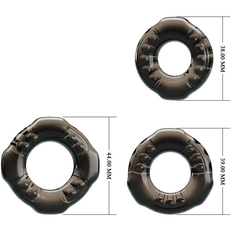 BAILE COCK RINGS YVONNE SET 3 ANILLOS PENE