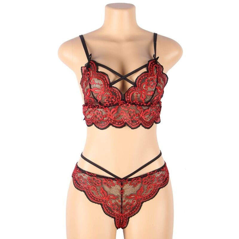 SUBBLIME SET DOS PIEZAS TOP Y PANTIES ENCAJE S M