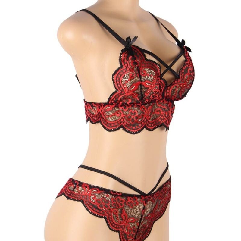 SUBBLIME SET DOS PIEZAS TOP Y PANTIES ENCAJE S M