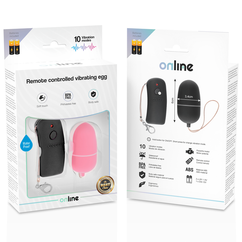 ONLINE HUEVO VIBRADOR CON MANDO CONTROL REMOTO ROSA