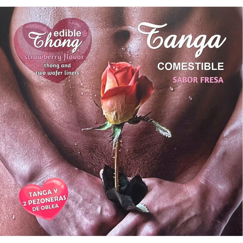 HOTFLOWERS TANGA 2 PEZONES OBLEA FRESA HOMBRE es pt en fr it 