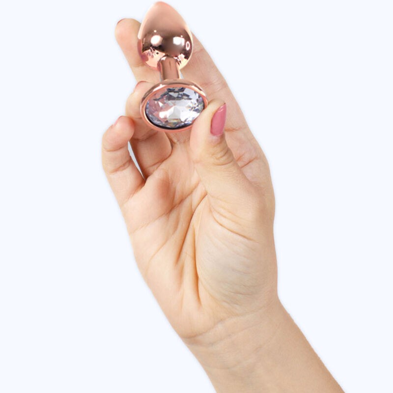 SECRETPLAY METAL BUTT PLUG ORO ROSA TALLA S 7 CM
