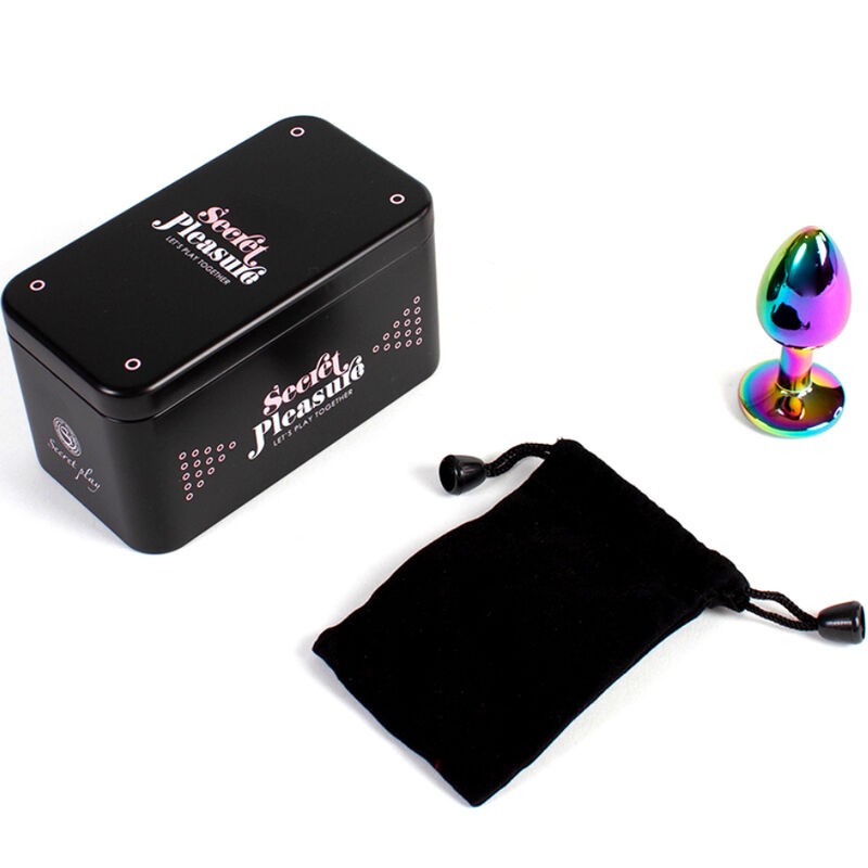 SECRETPLAY METAL BUTT PLUG MULTICOLOR TALLA S 7 CM