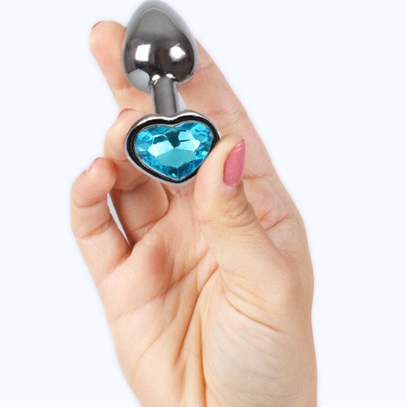 SECRETPLAY METAL BUTT PLUG CORAZoN AZUL TALLA S 7 CM