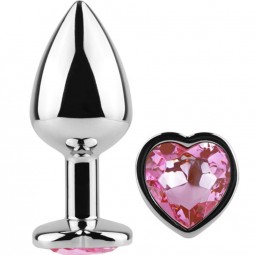 SECRETPLAY METAL BUTT PLUG CORAZoN FUCSIA TALLA S 7 CM