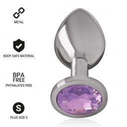 INTENSE PLUG ANAL METAL ALUMINIO CON CRISTAL VIOLETA TALLA S