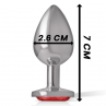INTENSE PLUG ANAL METAL ALUMINIO CON CRISTAL ROJO TALLA S