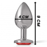 INTENSE PLUG ANAL METAL ALUMINIO CON CRISTAL ROJO TALLA L