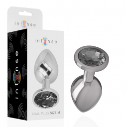 INTENSE PLUG ANAL METAL ALUMINIO CON CRISTAL NEGRO TALLA M