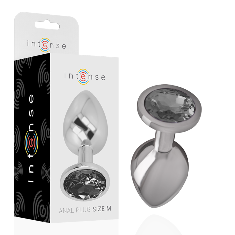 INTENSE PLUG ANAL METAL ALUMINIO CON CRISTAL NEGRO TALLA M