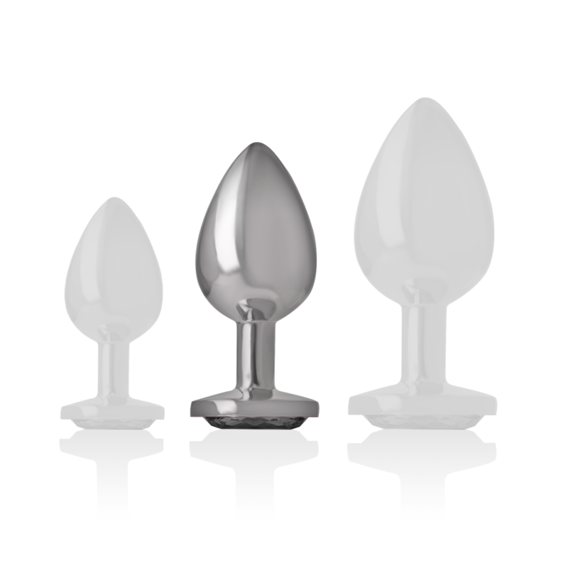 INTENSE PLUG ANAL METAL ALUMINIO CON CRISTAL NEGRO TALLA M