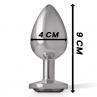 INTENSE PLUG ANAL METAL ALUMINIO CON CRISTAL NEGRO TALLA L