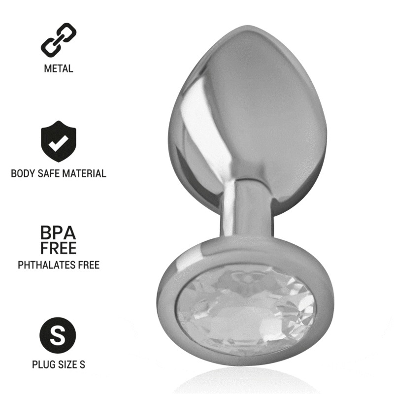 INTENSE PLUG ANAL METAL ALUMINIO CON CRISTAL PLATA TALLA S