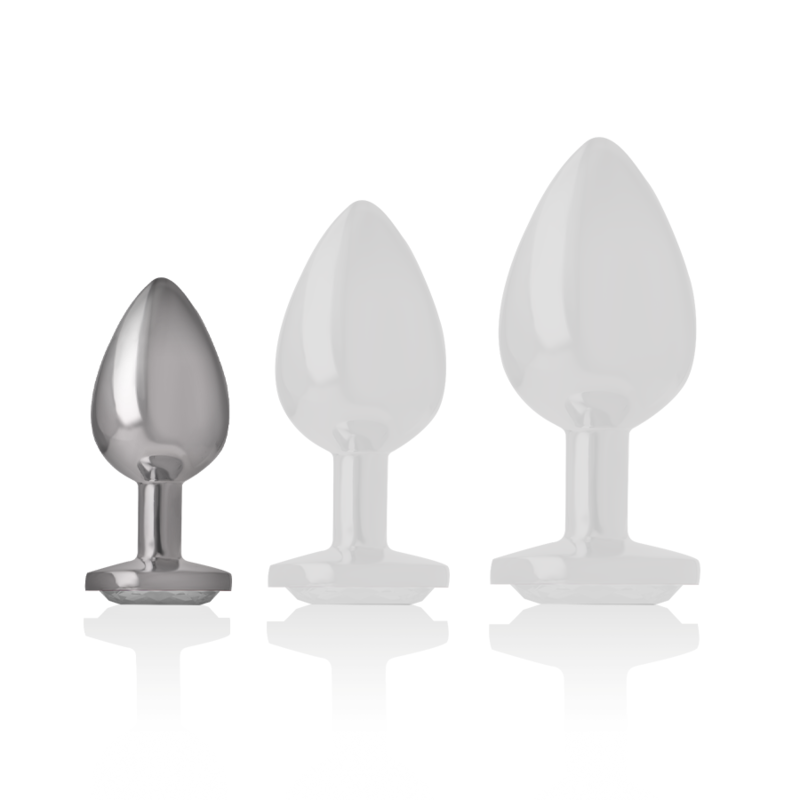 INTENSE PLUG ANAL METAL ALUMINIO CON CRISTAL PLATA TALLA S