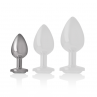 INTENSE PLUG ANAL METAL ALUMINIO CON CRISTAL PLATA TALLA S