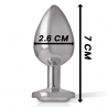 INTENSE PLUG ANAL METAL ALUMINIO CON CRISTAL PLATA TALLA S