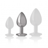 INTENSE PLUG ANAL METAL ALUMINIO CON CRISTAL PLATA TALLA M