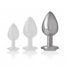 INTENSE PLUG ANAL METAL ALUMINIO CON CRISTAL PLATA TALLA L