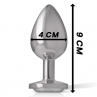 INTENSE PLUG ANAL METAL ALUMINIO CON CRISTAL PLATA TALLA L