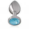 INTENSE PLUG ANAL METAL ALUMINIO CON CRISTAL AZUL TALLA S