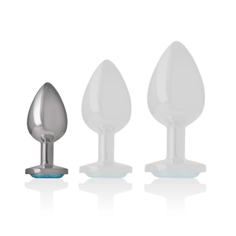 INTENSE PLUG ANAL METAL ALUMINIO CON CRISTAL AZUL TALLA S