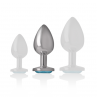 INTENSE PLUG ANAL METAL ALUMINIO CON CRISTAL AZUL TALLA M