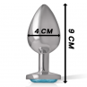INTENSE PLUG ANAL METAL ALUMINIO CON CRISTAL AZUL TALLA L