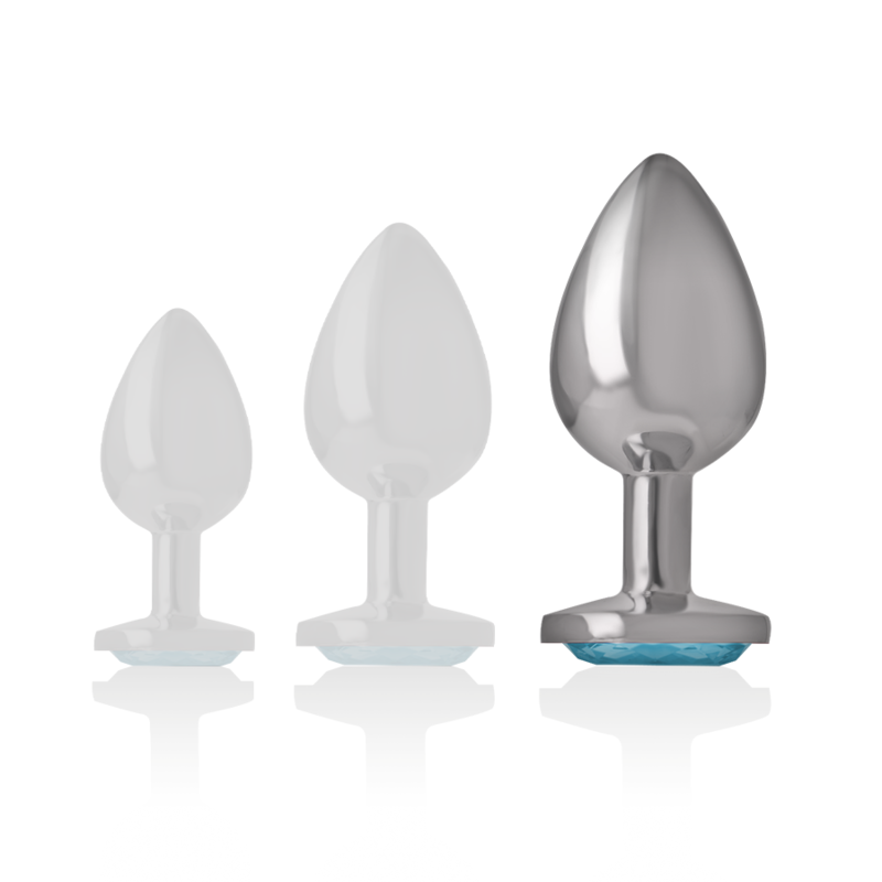 INTENSE PLUG ANAL METAL ALUMINIO CON CRISTAL AZUL TALLA L