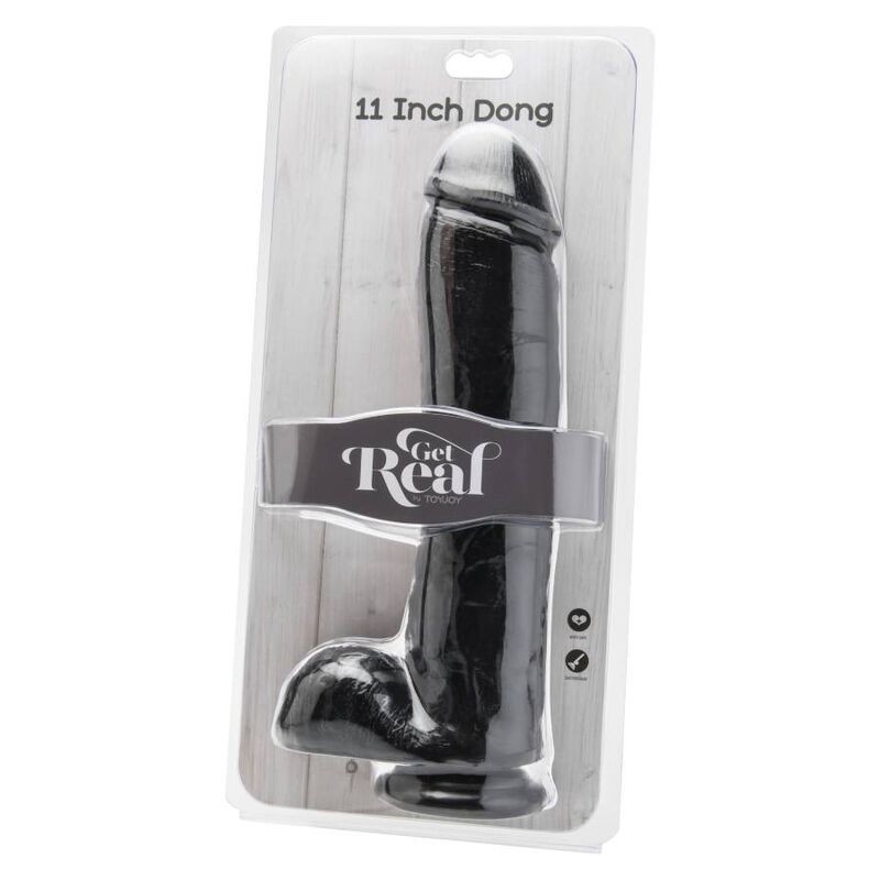 GET REAL DILDO 28 CM CON TESTICULOS NEGRO