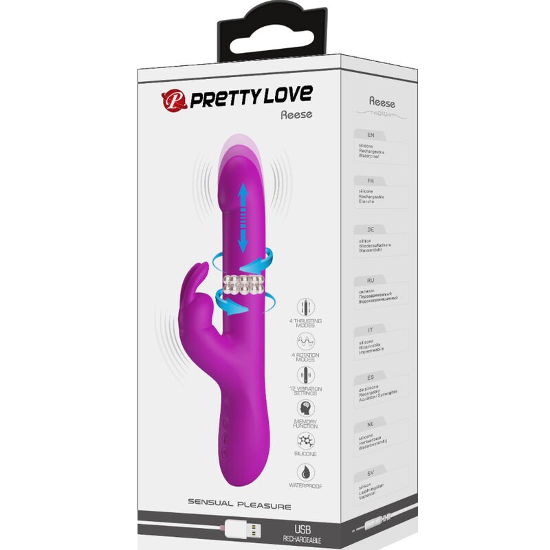 PRETTY LOVE REESE VIBRADOR CON ROTACIoN MORADO