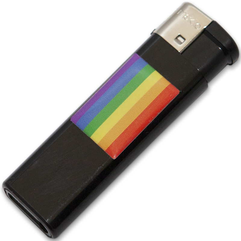 PRIDE MECHERO NEGRO CON BANDERA LGBT